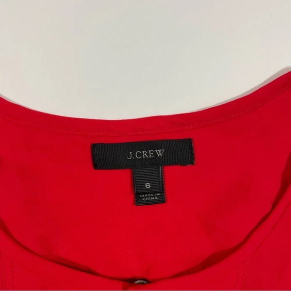J Crew Red Drapey Keyhole Blouse Sleeveless Top Size 6 - Picture 8 of 9